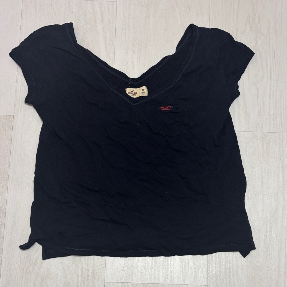 Hollister Black Women's Blouse with Red Logo